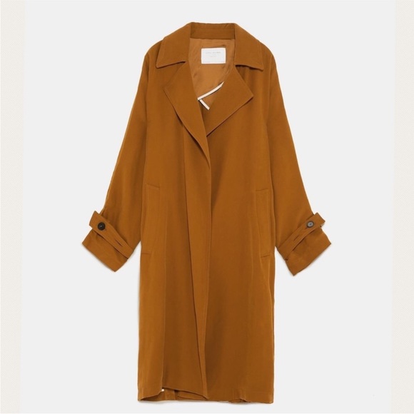 Zara Jackets & Blazers - Zara flowy burnt umber Trench Jacket Size Small